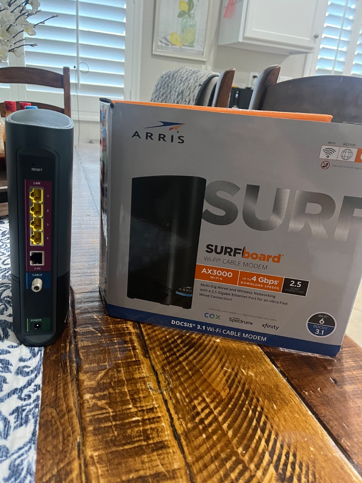 ARRIS SURFboard G36 DOCSIS 3.1 Wi-Fi 6 Cable Modem – Black