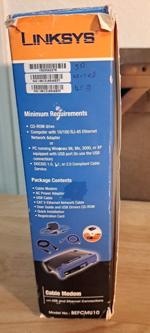 Linksys BEFCMU10 Ver. 2 42.88 Mbps New in box