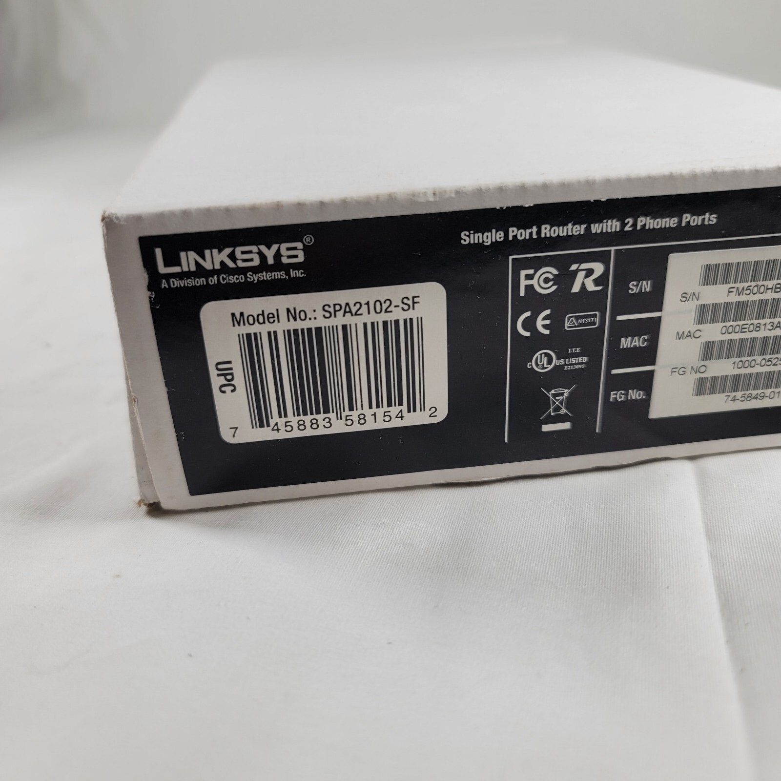 Linksys Single Port Router with 2 Phone Ports SPA2102-NA. Bought New Never Used.