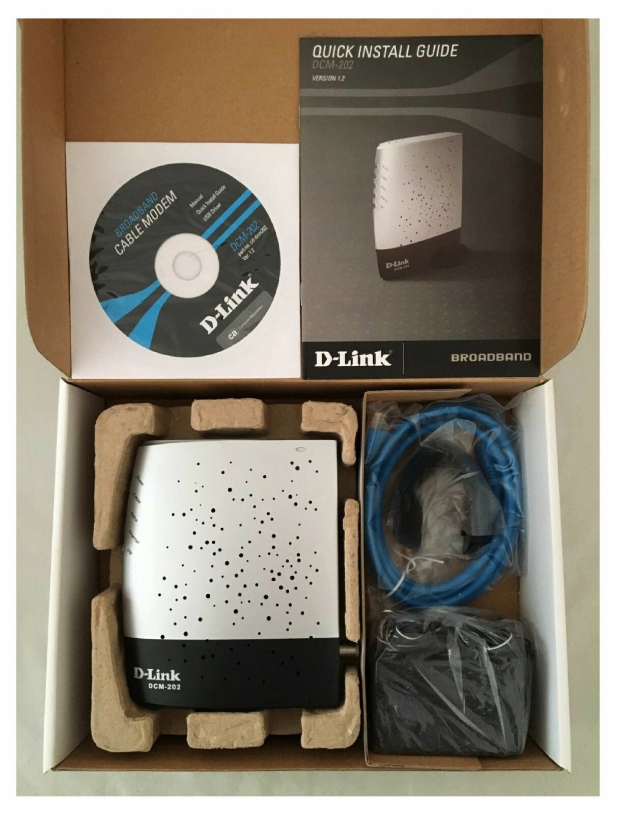 Cable Modem, D-Link DCM-202, Docsis 2.0, open box