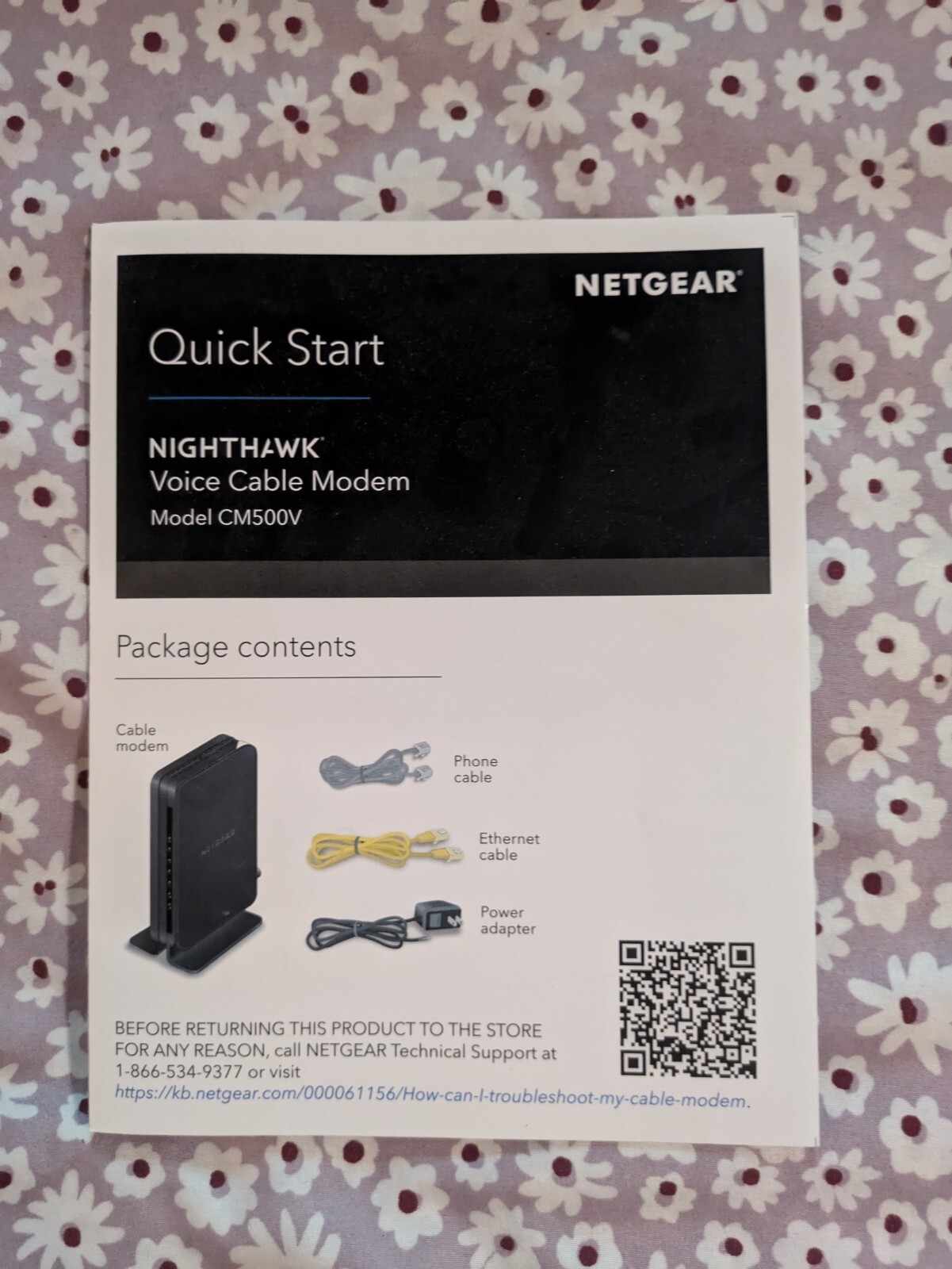 NETGEAR CM500V Cable Modem for Internet & Voice
