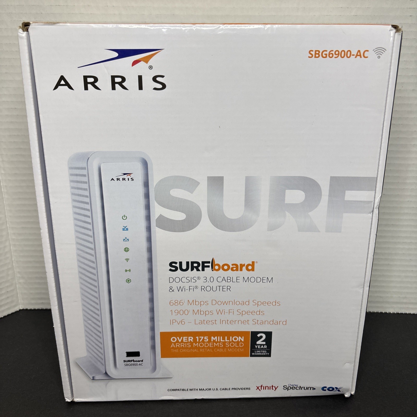 ARRIS SUFFBOARD SBG6900 -AC Docsis 3.0 Cable Mode. & Wi-Fi Router (WHITE)