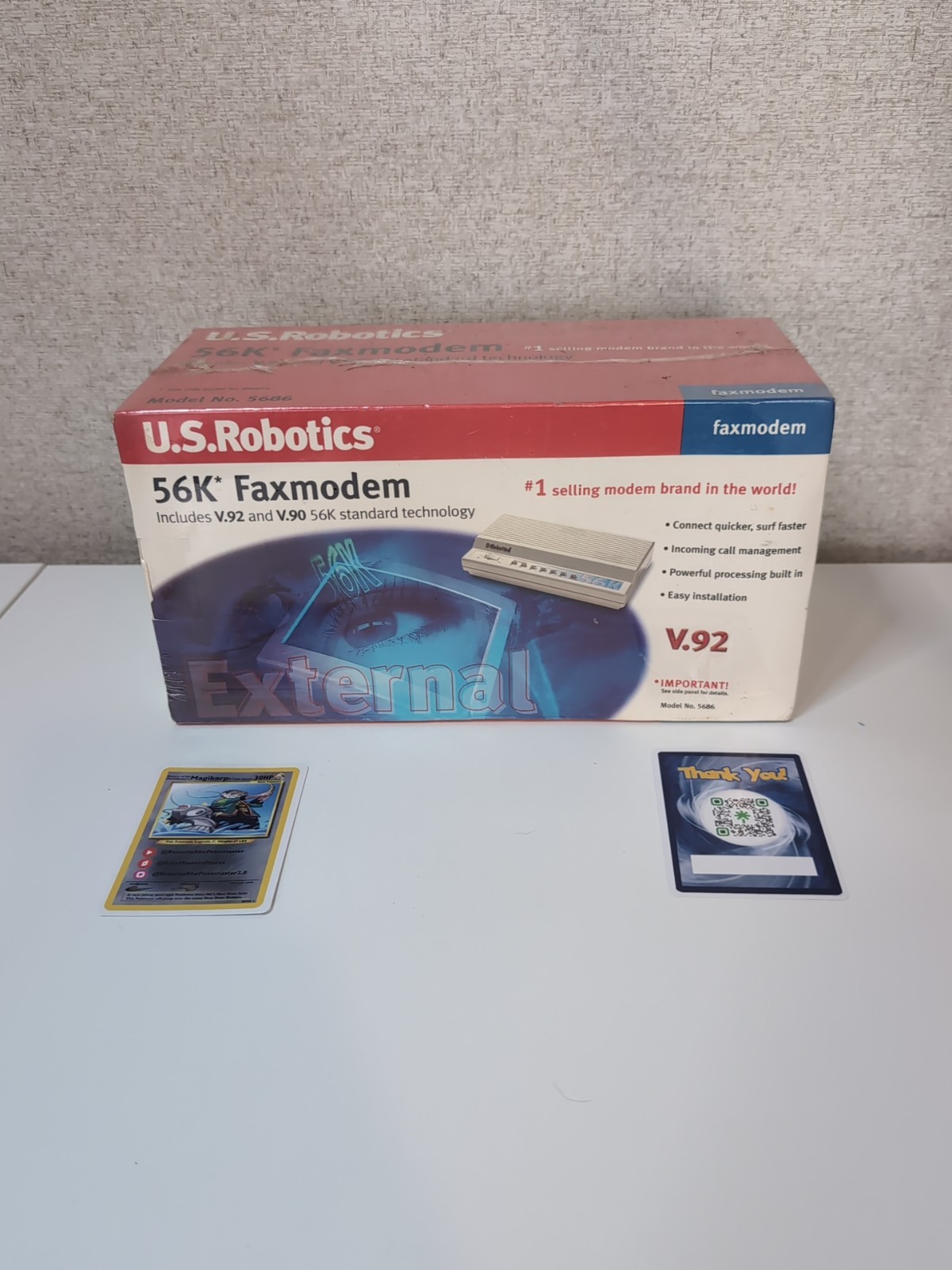 NEW US ROBOTICS | 56K FAX MODEM USR5686D MODEM RARE R36.0002.00 WHITE PHONE USA