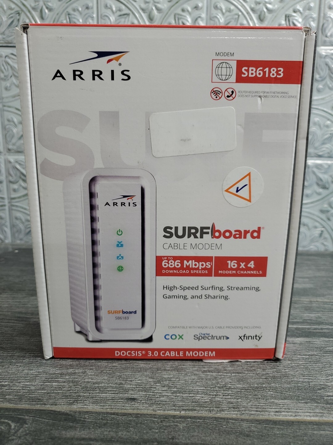 Arris SB6183 SURFboard DOCSIS 3.0 Cable Modem, White