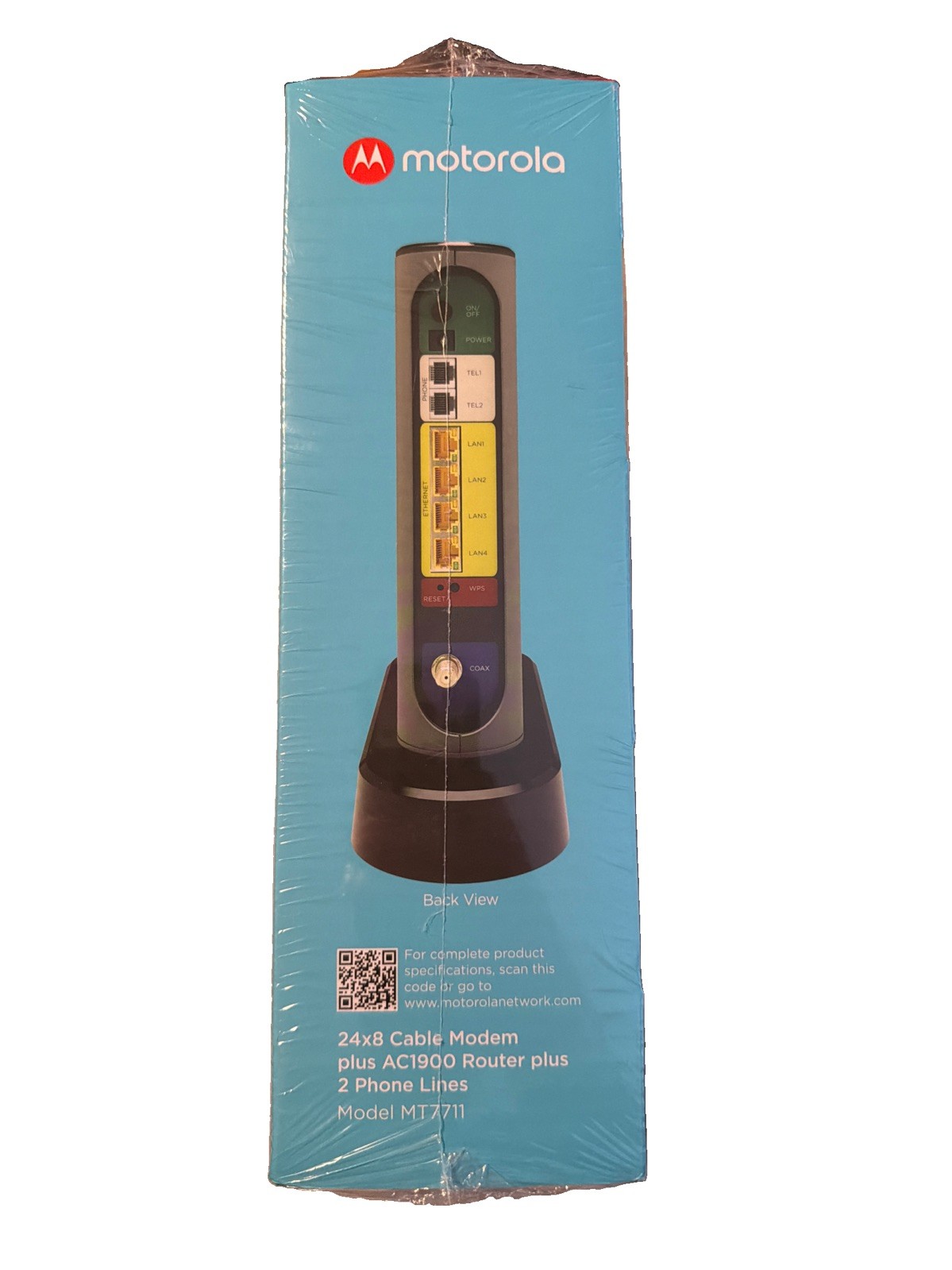 SEALED Motorola MT7711 24X8 Cable Modem & AC1900 Dual Band Wi-Fi Gigabit Router