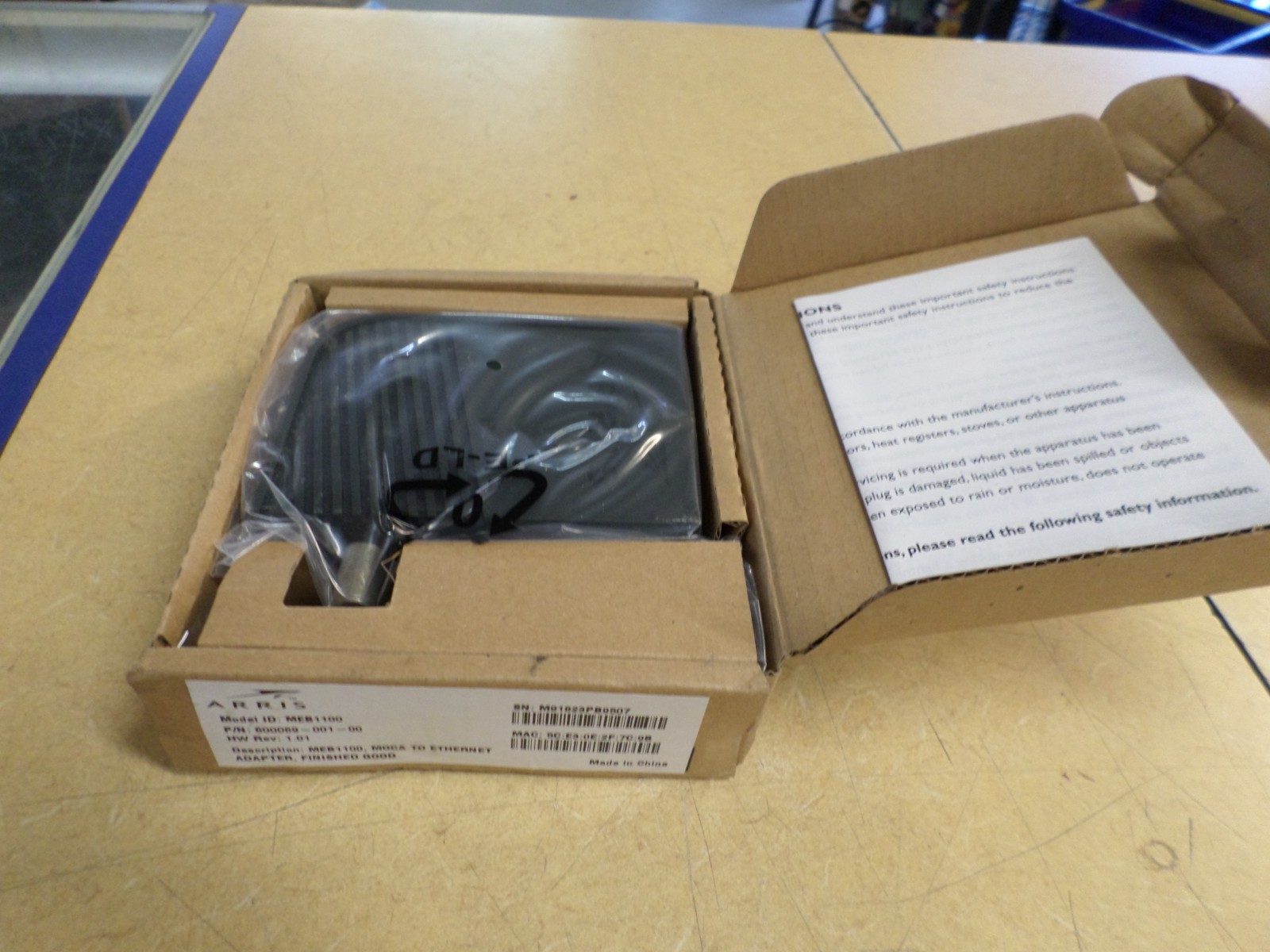 Arris MEB1100 MoCa to ETHERNET Adapter Bridge Frontier Fios 600069-001-00 nib