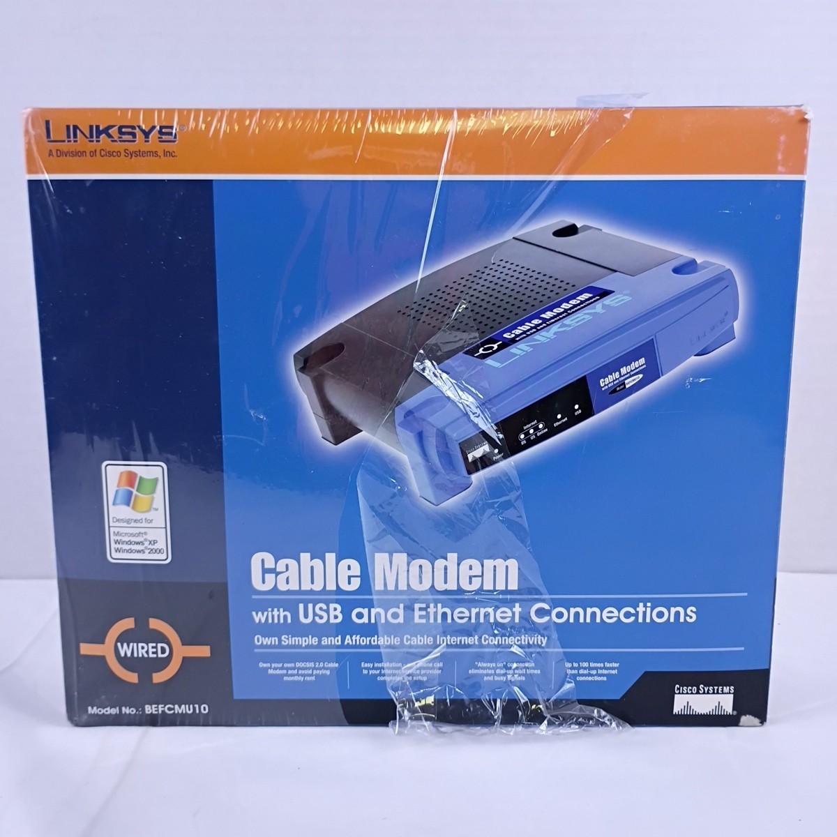 Linksys Cable Modem with USB Ethernet Connections BEFCMU10 New in Box