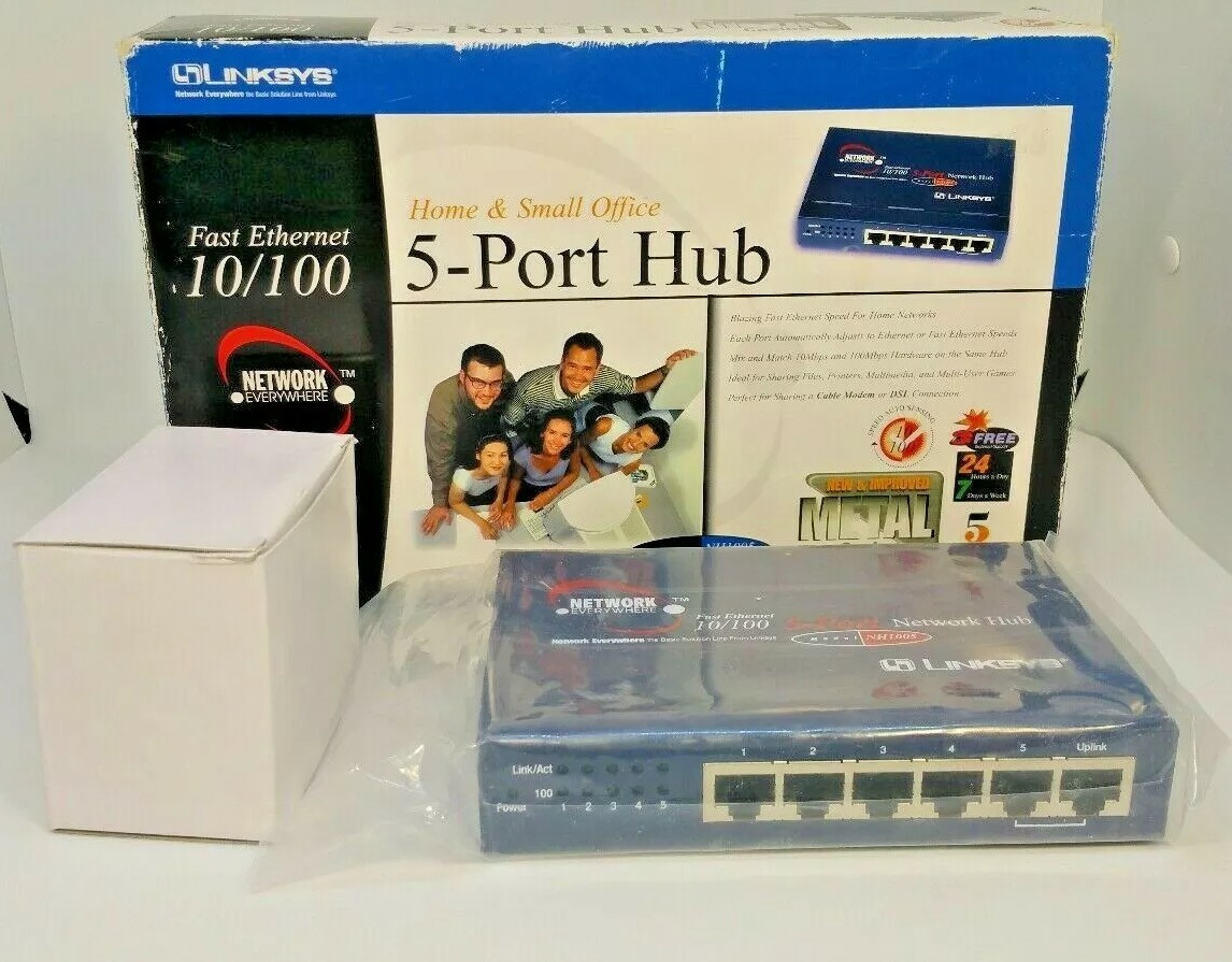 Modem LINKSYS Fast ethernet 10/100 NH1005/NH1005 RQAUS1 5 Port Hub.