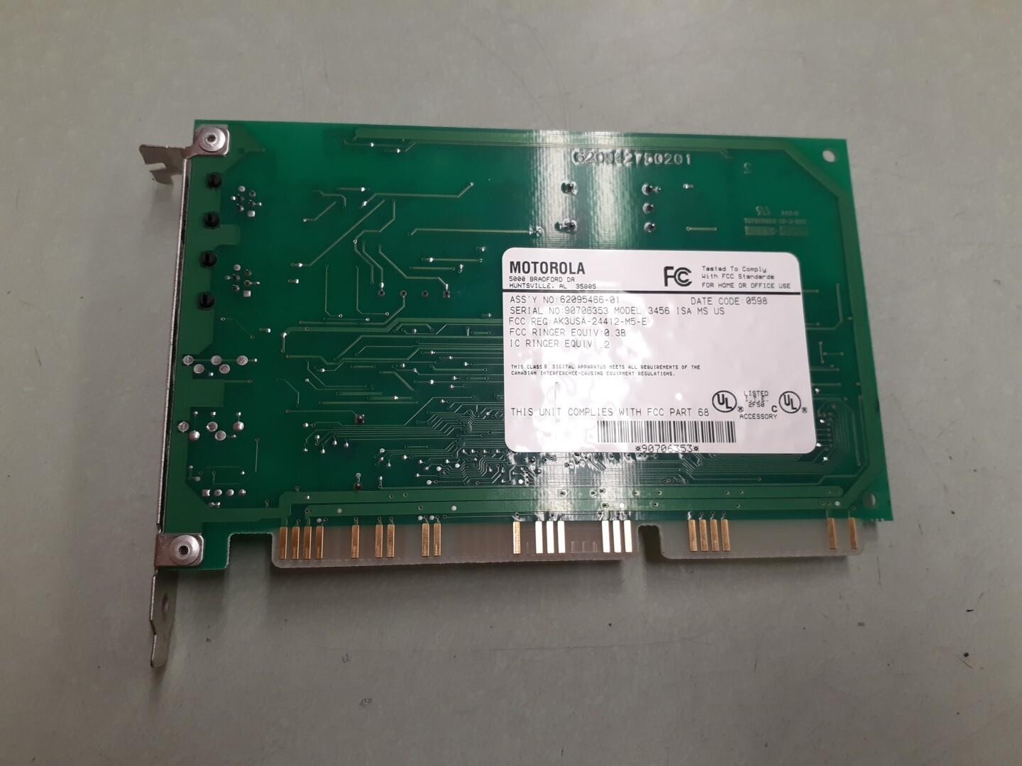 Vintage Motorola 3456 ISA MS US Modem 62095466-01