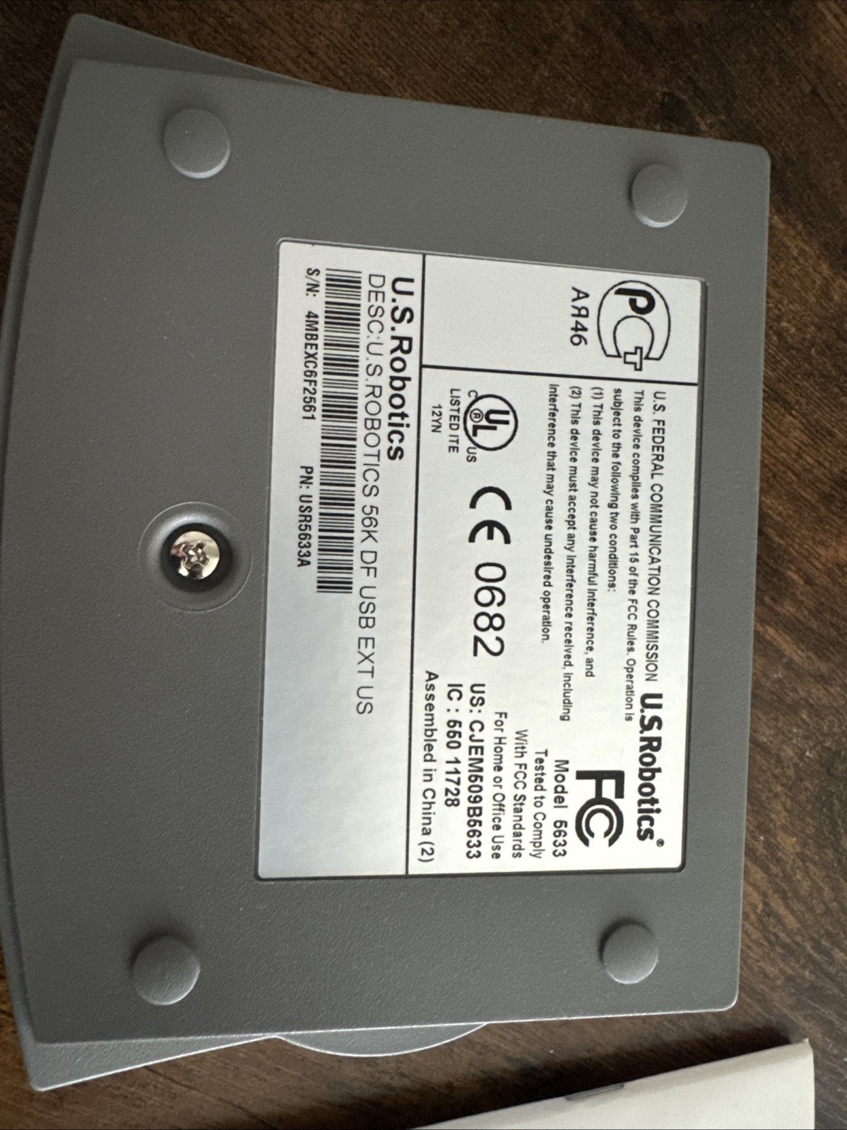 U.S. ROBOTICS 56K USB Faxmodem 5633 USR5633 USR135633 v.90 v.92 56K MODEM FAX