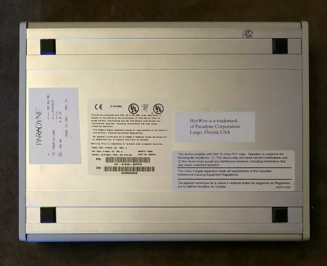 Paradyne HotWire 7900 Modem E1 HDSL +48 VDC Power Supply & V.35 DTE Serial Cable