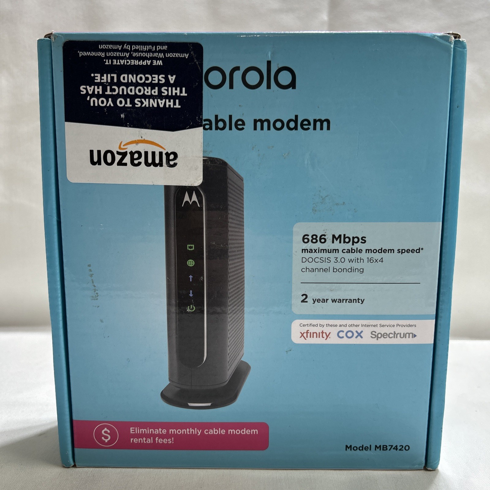 The Motorola MB7420 DOCSIS 3.0 cable modem