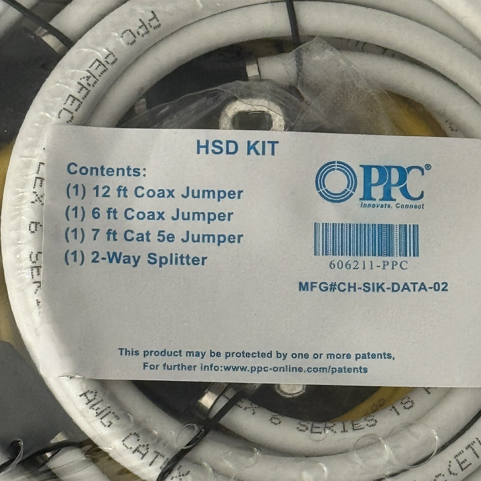 HSD Kit 12ft Coax 6ft Coax 7ft CAT5 2-Way Splitter New