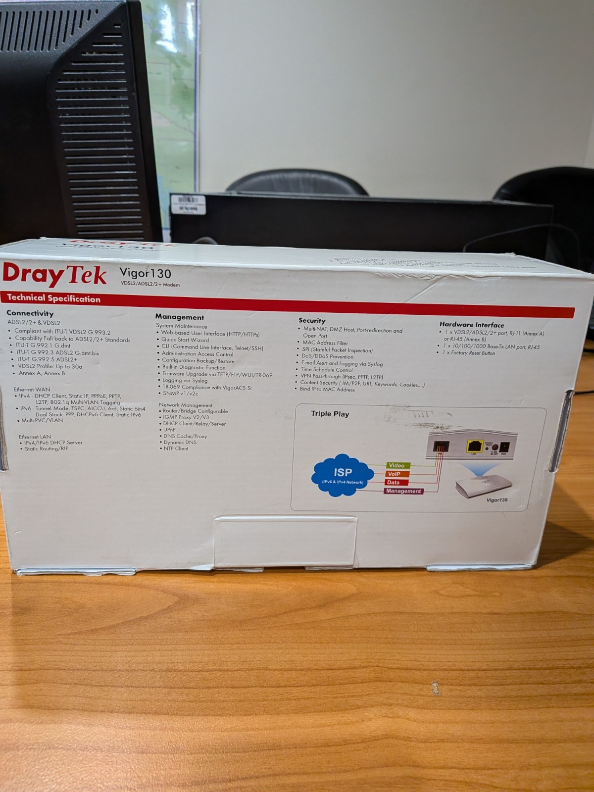 Draytek Vigor130 – VDSL2/ADSL2/2 + Modem NBN FTTN Compatible