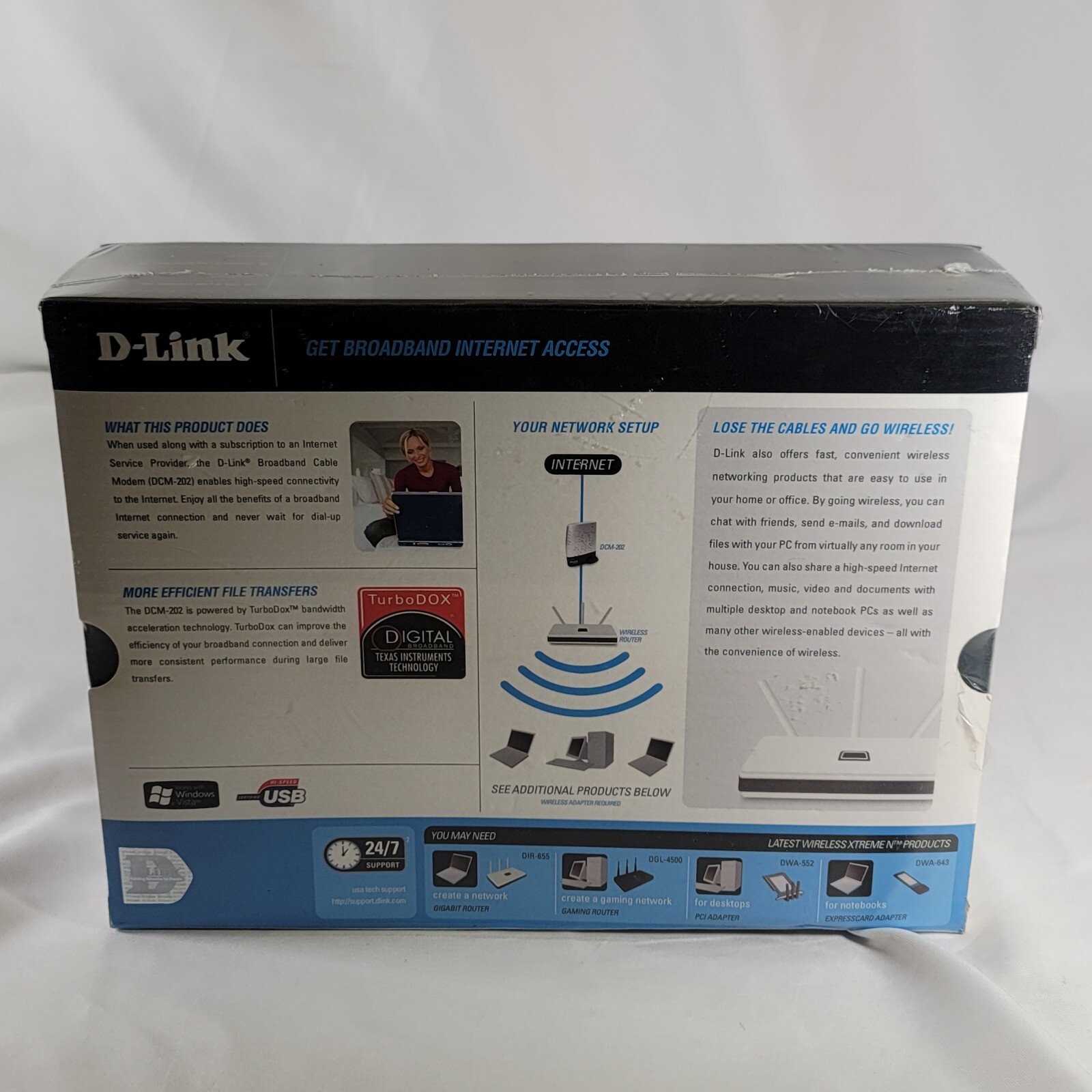 D-Link DCM-202 DOCSIS 2.0 Cable Modem Brand New SEALED