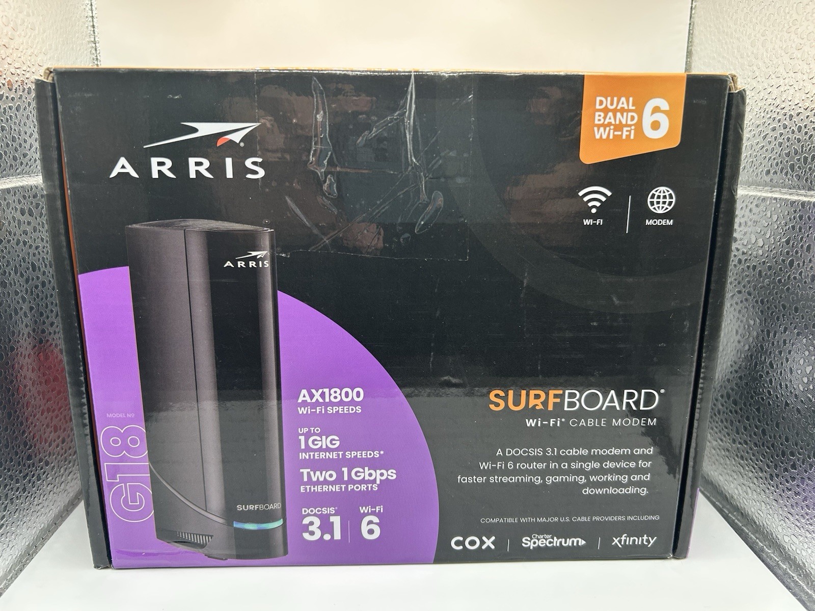 ARRIS Surfboard G18 Dual Band Wi-Fi 6 Cable Modem AX1800