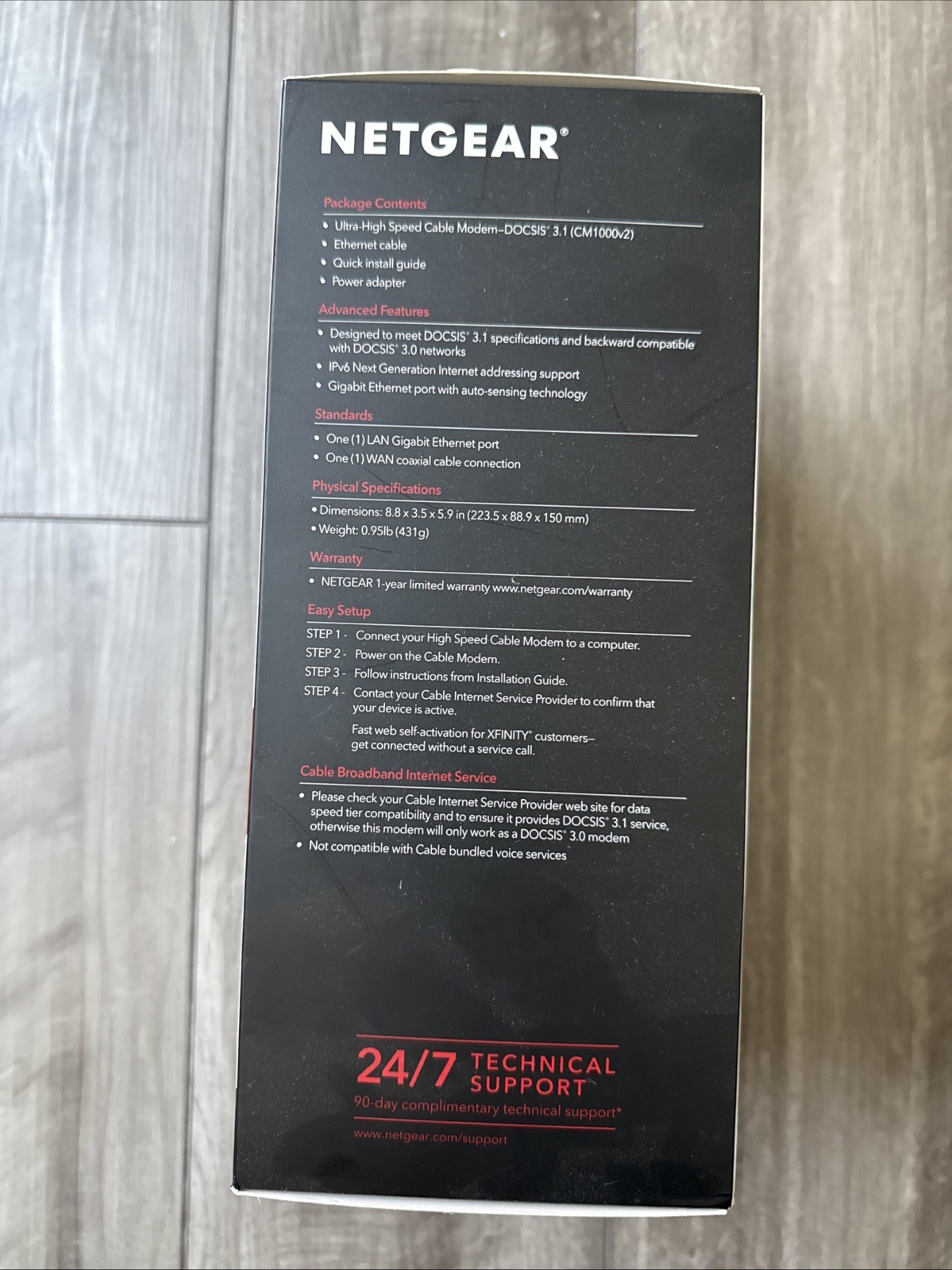 NETGEAR CM1000 DOCSIS 1000Mbps Cable Modem (CM1000-1AZNAS)