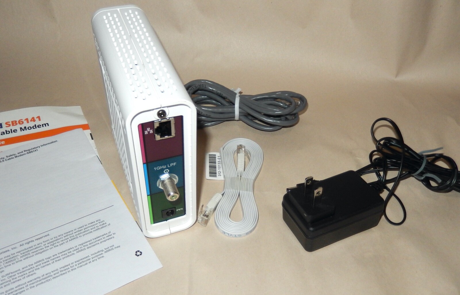 ARRIS SURFboard SB6141 Modem, 400 Series 8×4 DOCSIS 3.0 343 Mbps, White