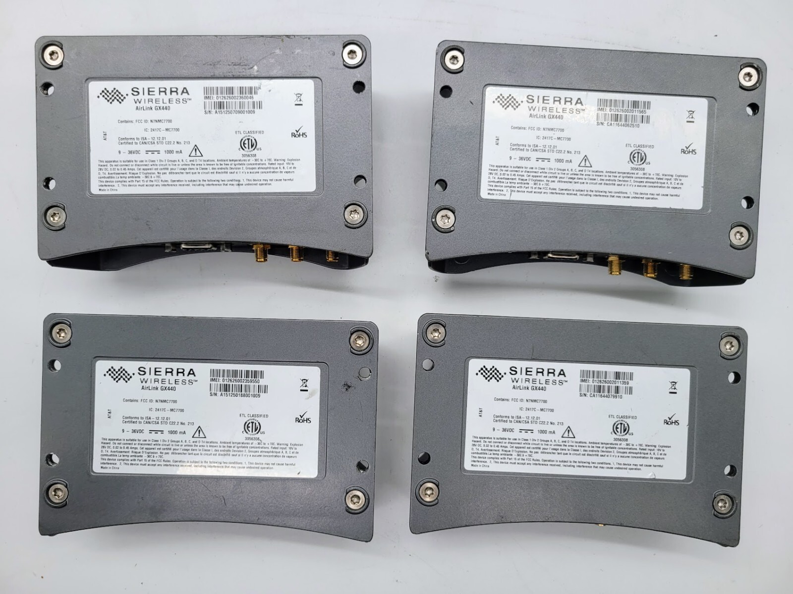Lot of 4 Sierra Wireless Airlink Gx440 4G LTE Wireless Cellular Modem Verizon