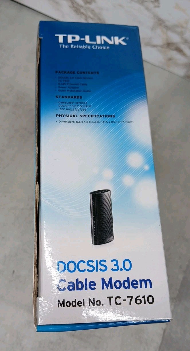 TP-LINK TC-7610 DOCSIS 3.0 Cable Modem with Power Adapter