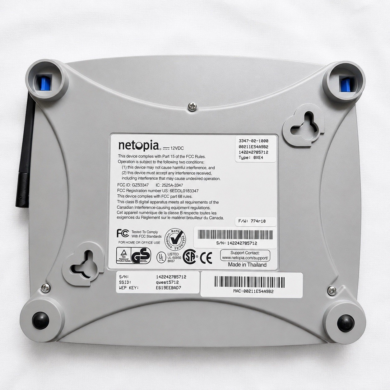 Motorola Netopia 3347-02-100Q Qwest DSL Wireless Gateway Router Complete Kit Box