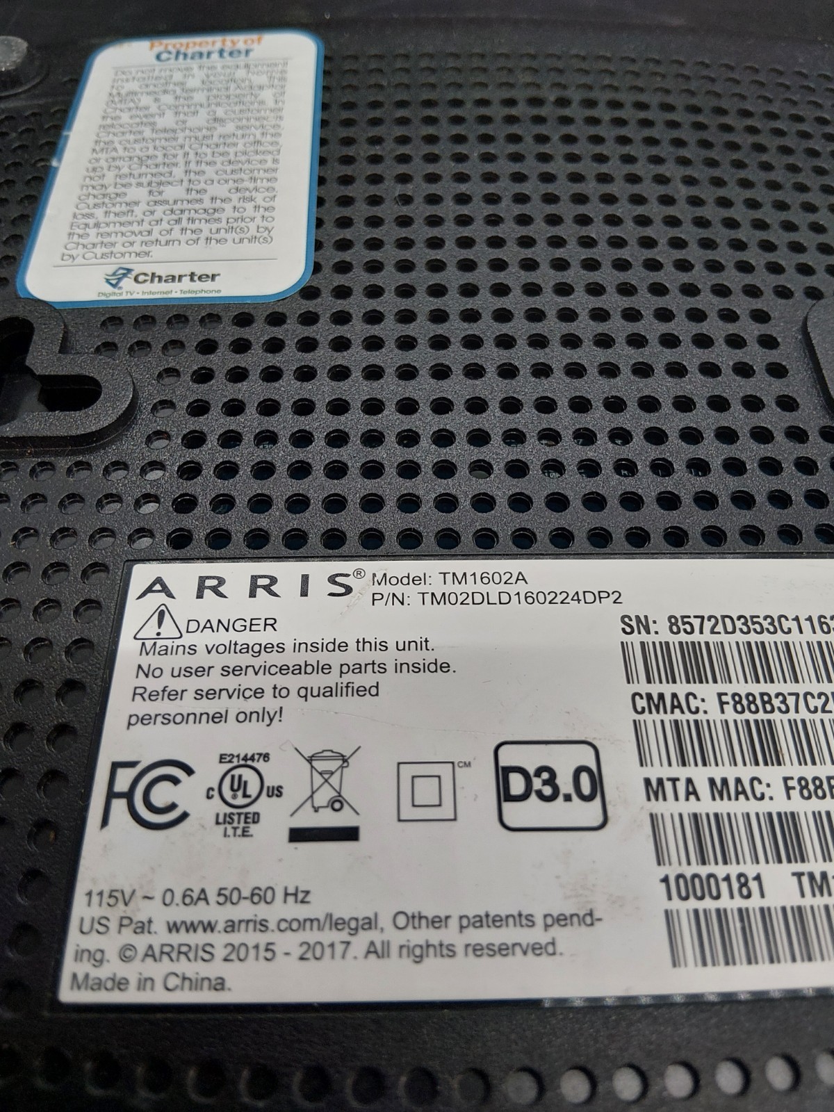 ARRIS TM 1602