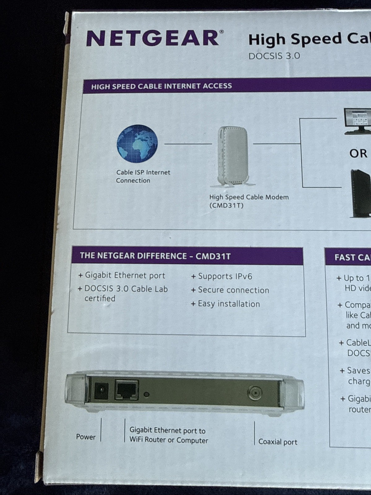 NETGEAR CMD31T High Speed Cable Modem Read Desc
