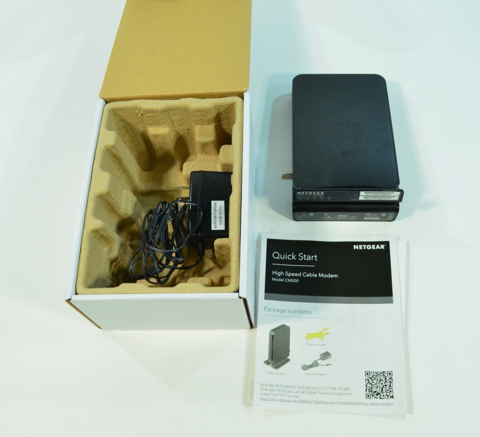 NETGEAR CM500 DOCSIS 3.0 Cable Modem 680 Mbps Ethernet Xfinity Spectrum Cox