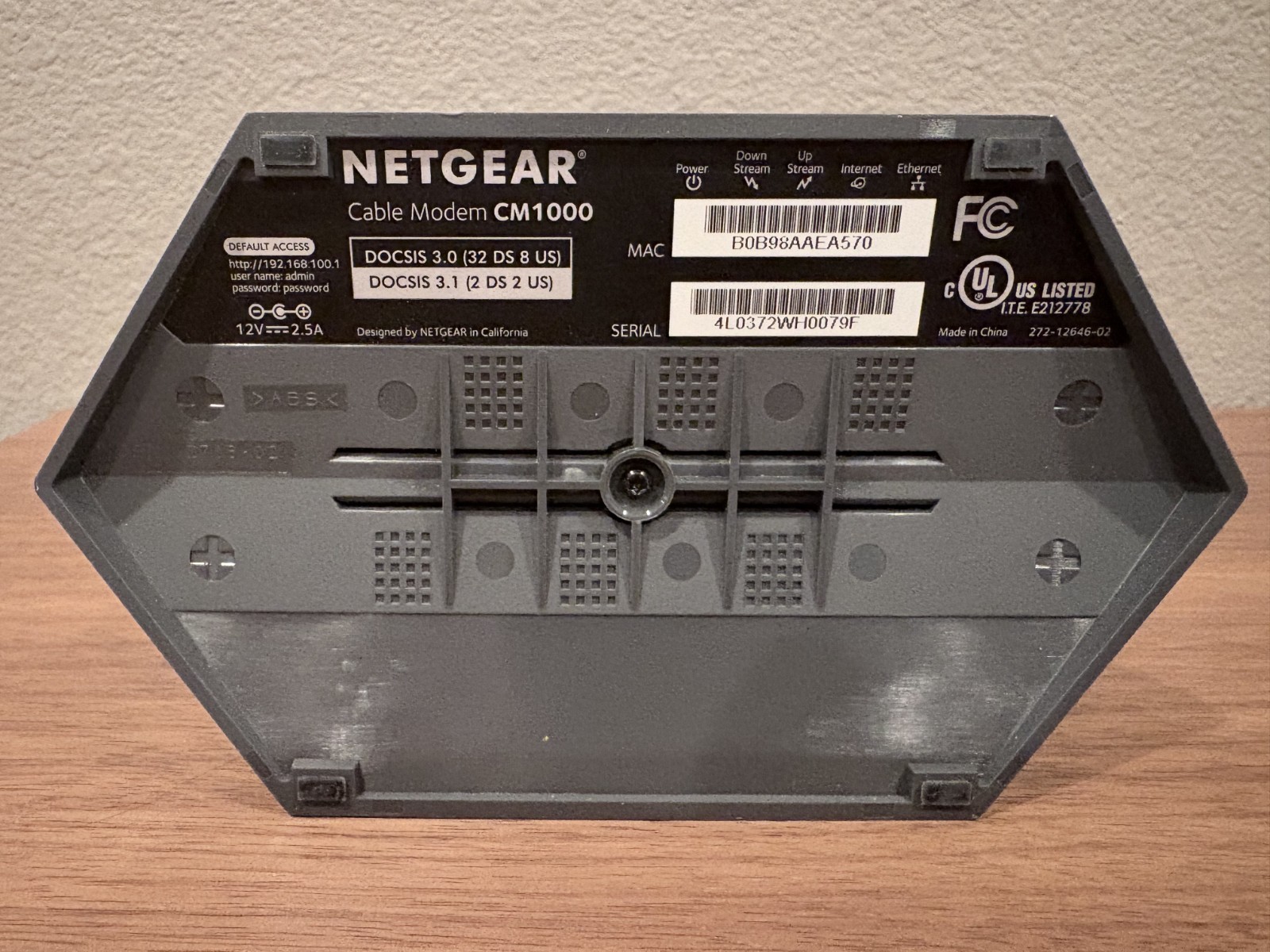NETGEAR CM1000-100NAS DOCSIS 3.1 Gigabit Cable Modem. Max speeds of 1.0 Gbps,