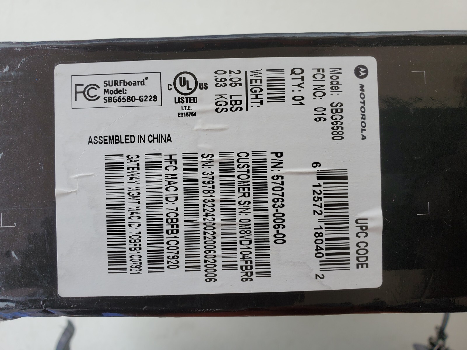 Motorola Surfboard Extreme Wireless Cable Modem And Gigabit Router