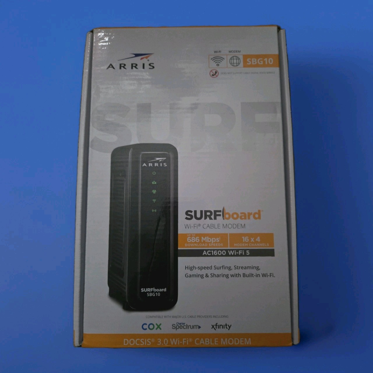 ARRIS SBG10 SURFboard AC1600 Dual-Band Cable Modem Router – Black