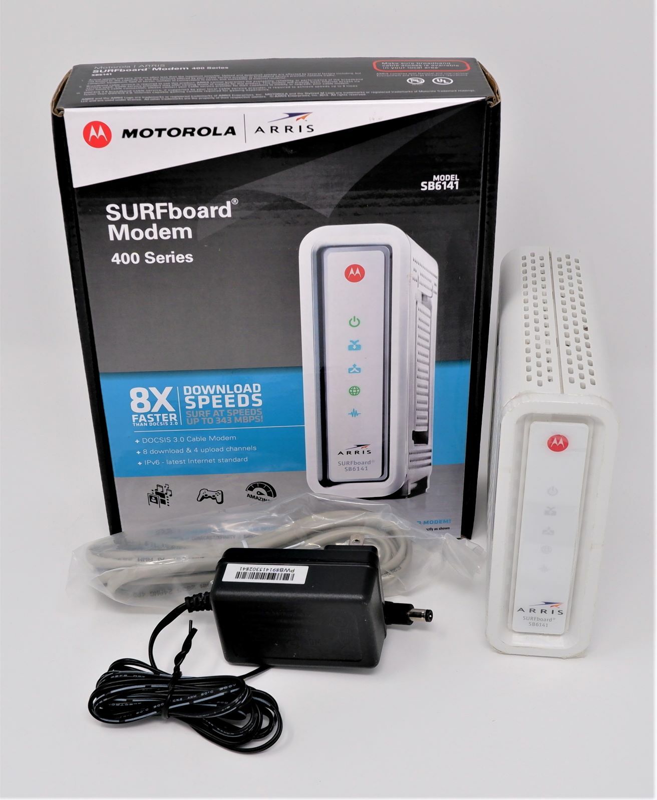 MOTOROLA ARRIS SURFBOARD SB6141 DOCSIS 3.0 CABLE MODEM UNLOCKED – NICE!