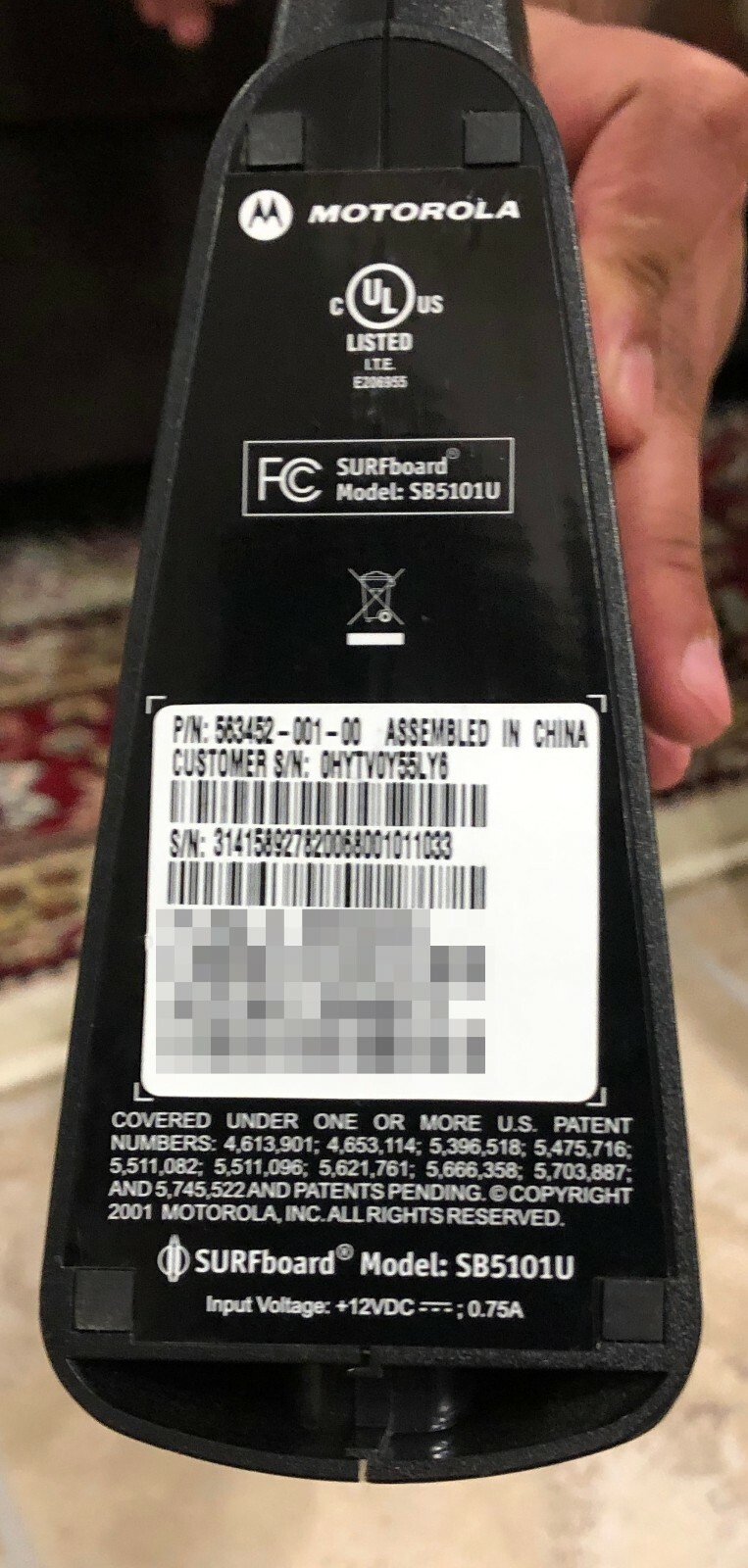 Motorola SURFboard SB5101U (567005-005-00) 38.91 Mbps