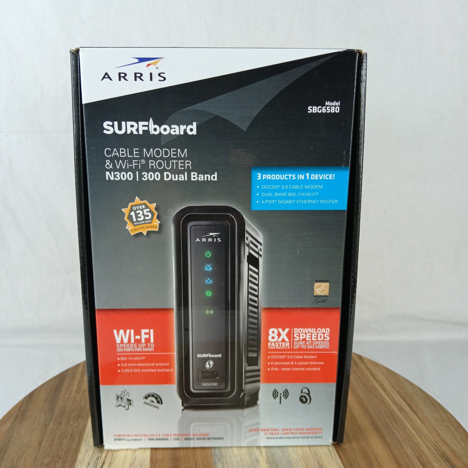 Motorola ARRIS SURFboard SBG6580 DOCSIS 3.0 Cable Modem w/ Built-in Wi-Fi Router