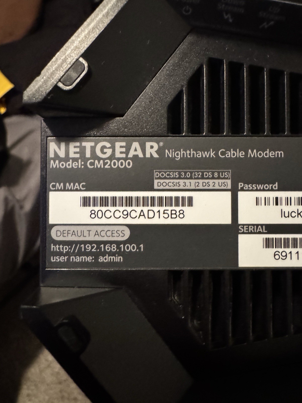 Netgear Nighthawk CM2000 2.5Gbps Multi Gig Internet Speed Cable Modem DOCSIS 3.1