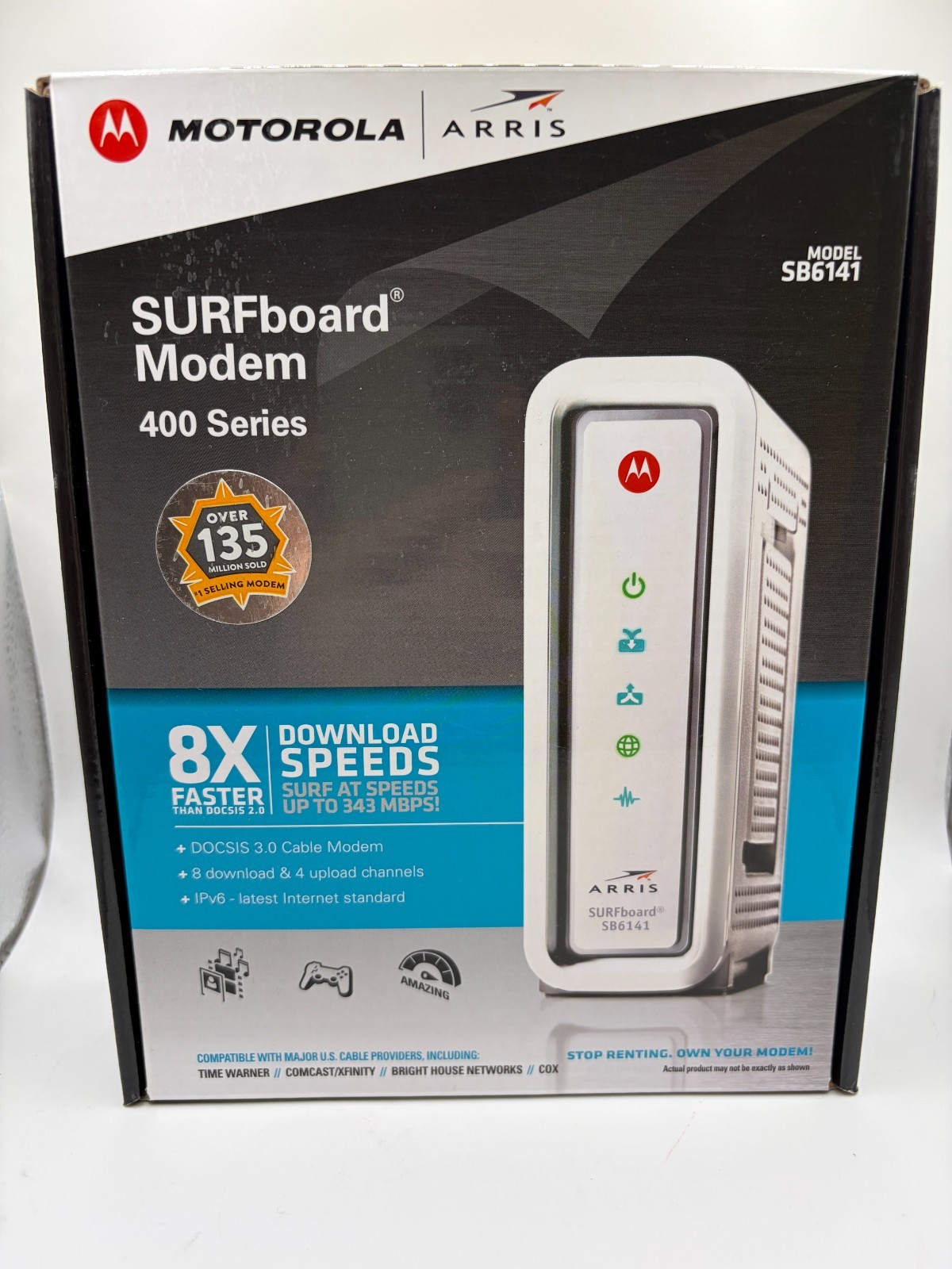 New Motorola ARRIS SURFboard SB6141 Cable Modem 400 Series DOCSIS 3.0