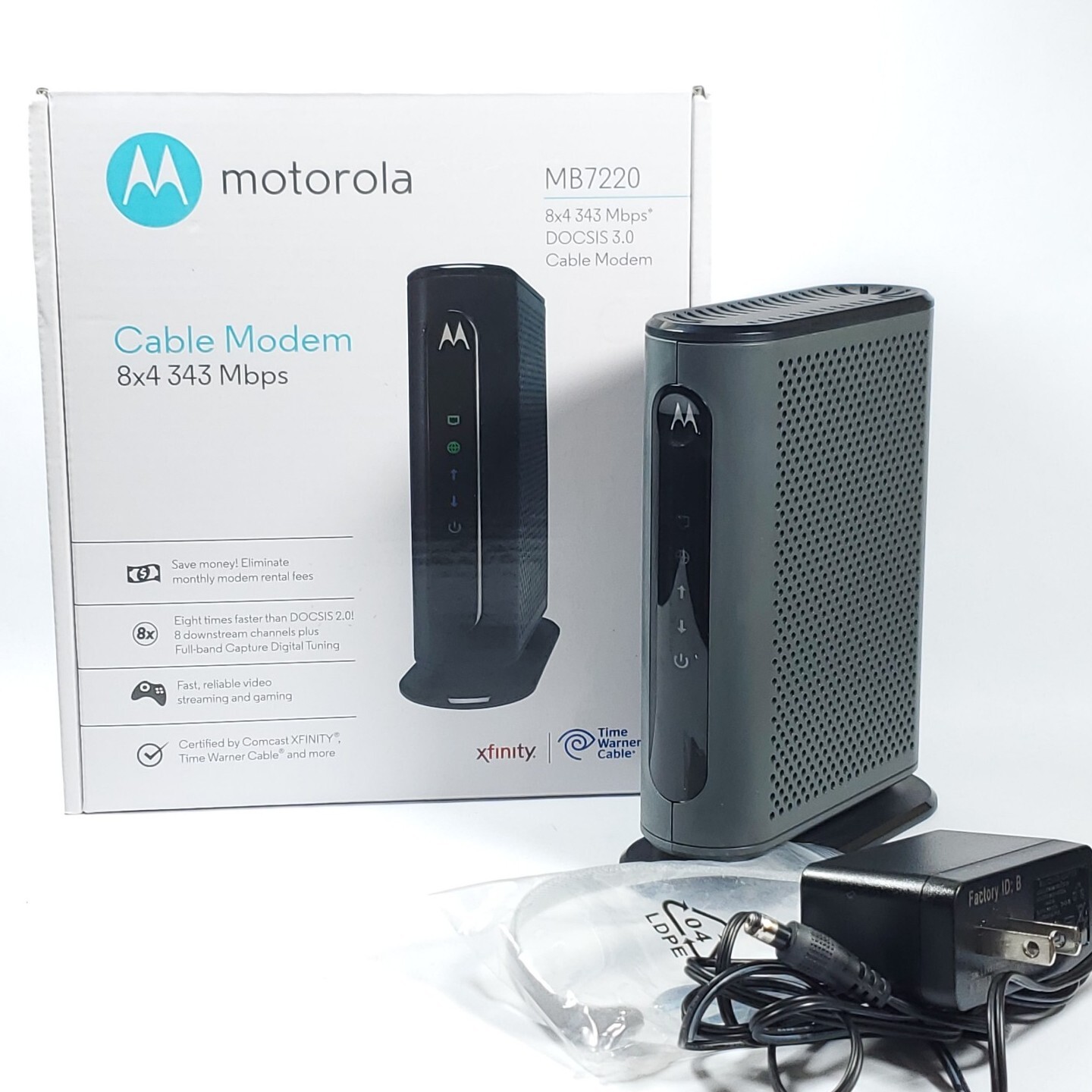 Motorola Cable Modem MB7220 8×4 343 Mbps DOCSIS 3.0 Xfinity