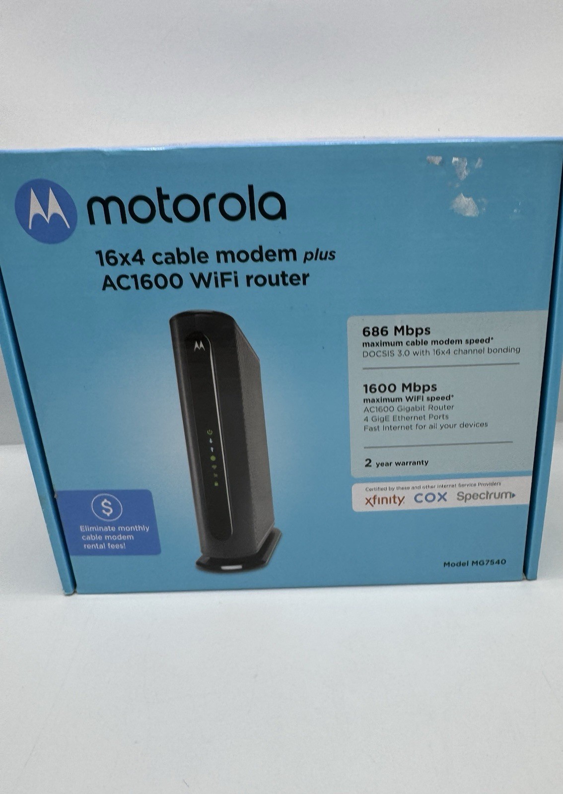 Motorola MG7540 16×4 DOCSIS 3.0 Cable Modem Plus AC1600 WiFi Router