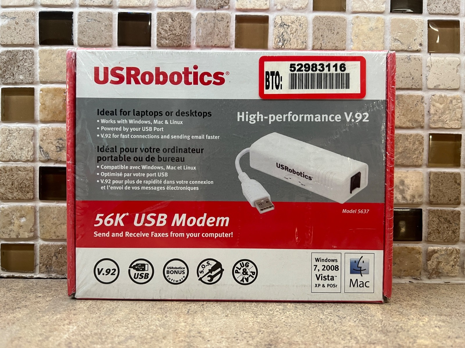 US Robotics 56K 5637 USR5637 V.92 USB Modem