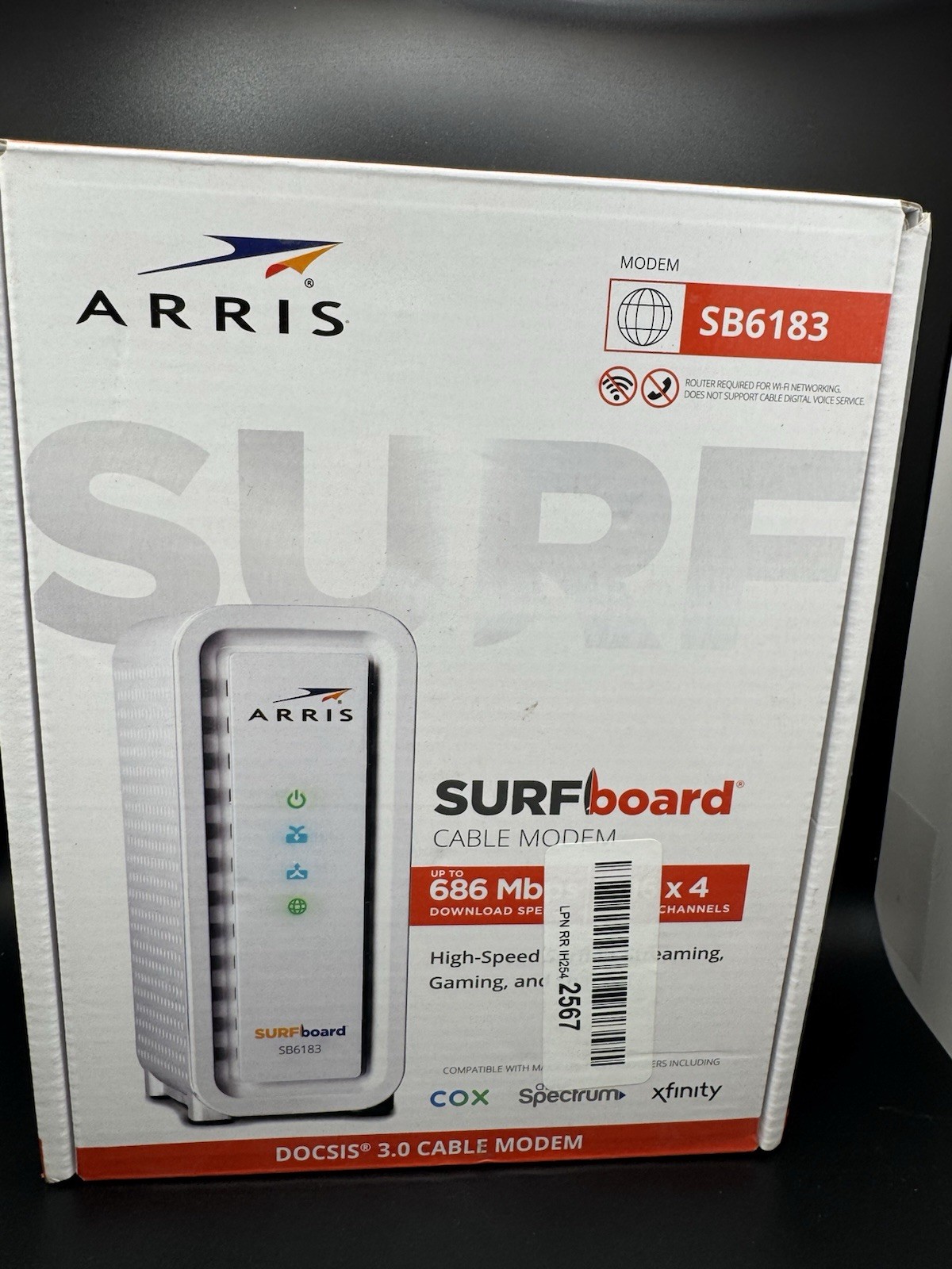ARRIS SB6183 SURFboard DOCSIS 3.0 Cable Modem 686 Mbps 16×4 Channels NEW