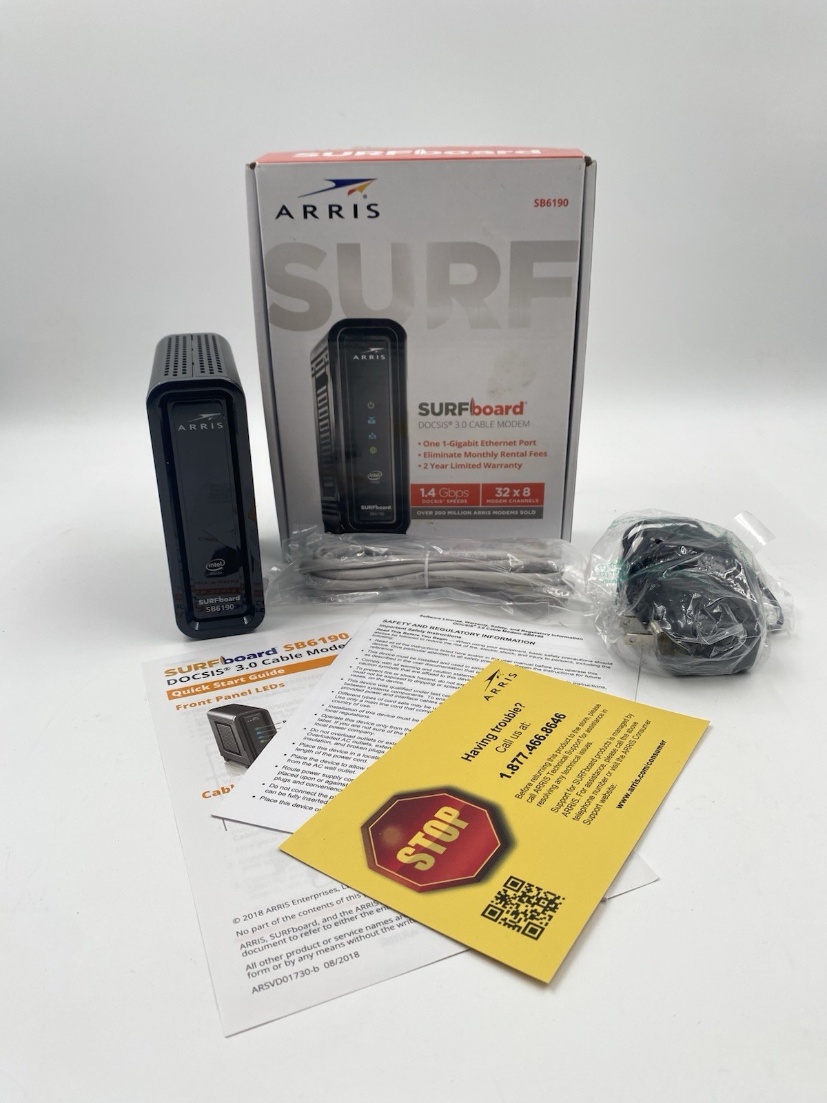 Arris Surf Board SB6190 DOCSIS 3.0 32×8 Gigibit Cable Modem – Black