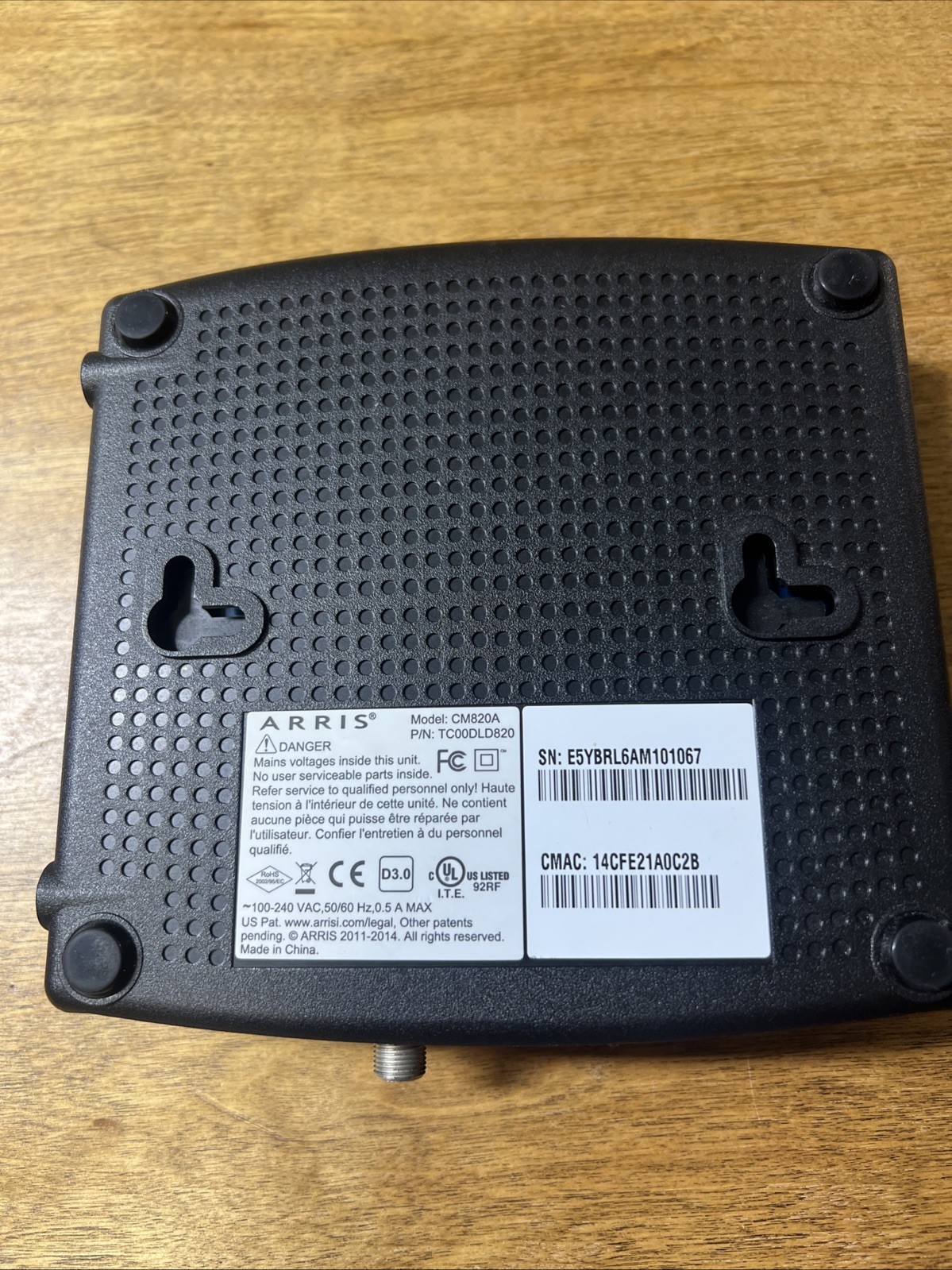 ARRIS CM820A DOCSIS 3.0 Cable Modem