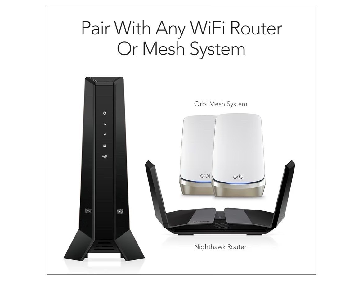 NETGEAR Nighthawk CM2000 DOCSIS 3.1 Mid/high-Split Cable Modem,Black-LN