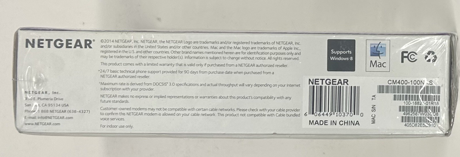 Netgear DOCSIS 30 (CM400-100NAS) 340 Mbps
