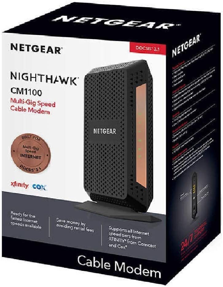 Netgear Nighthawk CM1100 DOCSIS 3.1 Cable Modem (Renewed)