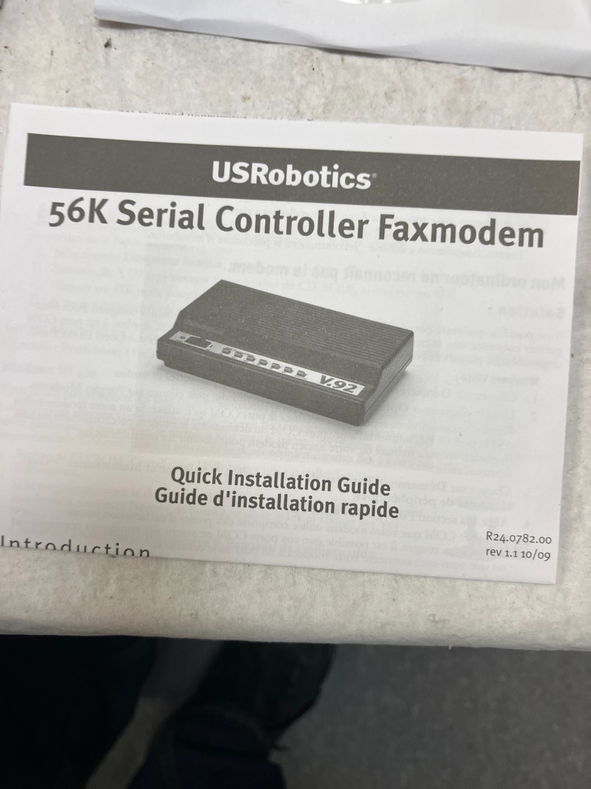 US Robotics, V.92, Model 5686G, 56K Faxmodem.