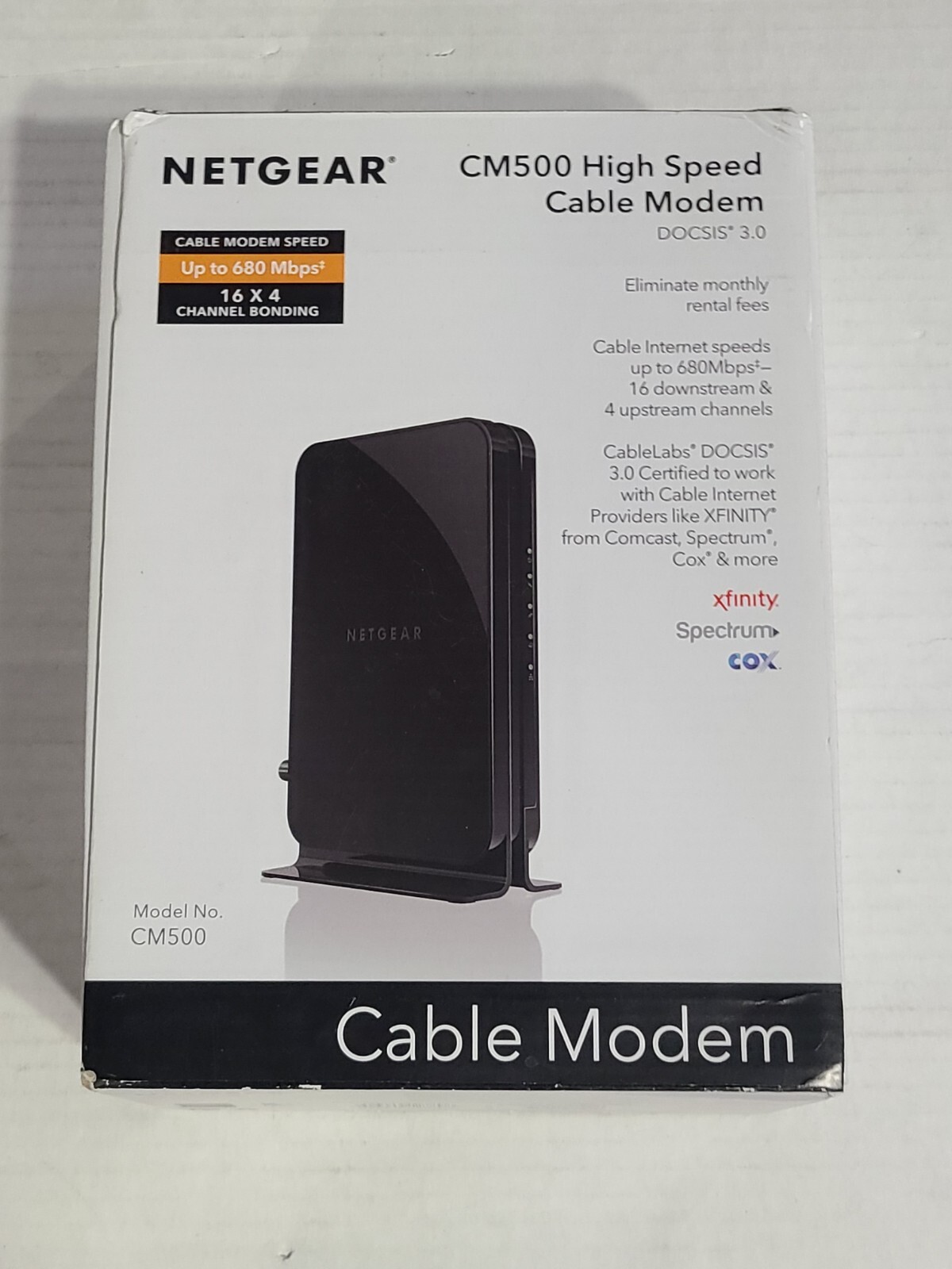 Netgear CM500-1AZNAS 16×4 High Speed DOCSIS 3.0 Cable Modem – New Open Box