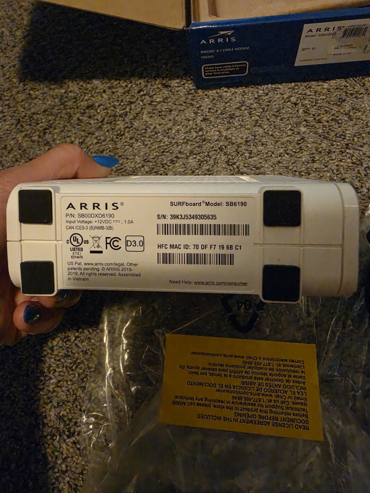 ARRIS Surfboard SB6190 32×8 DOCSIS 3.0 Cable Modem with 1.4 Gbps Download