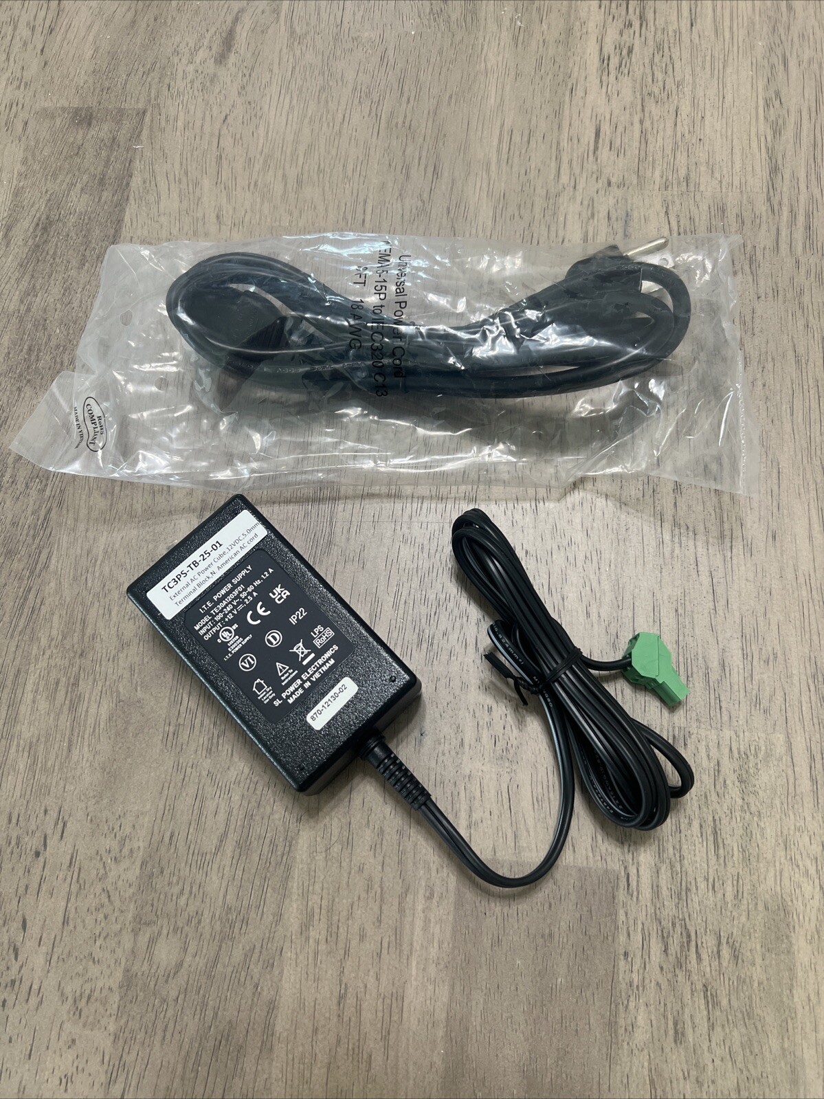 * TC Communications TC3PS-TB-15 Power Supply for TC Power Optics Modem; 12V 1.5A