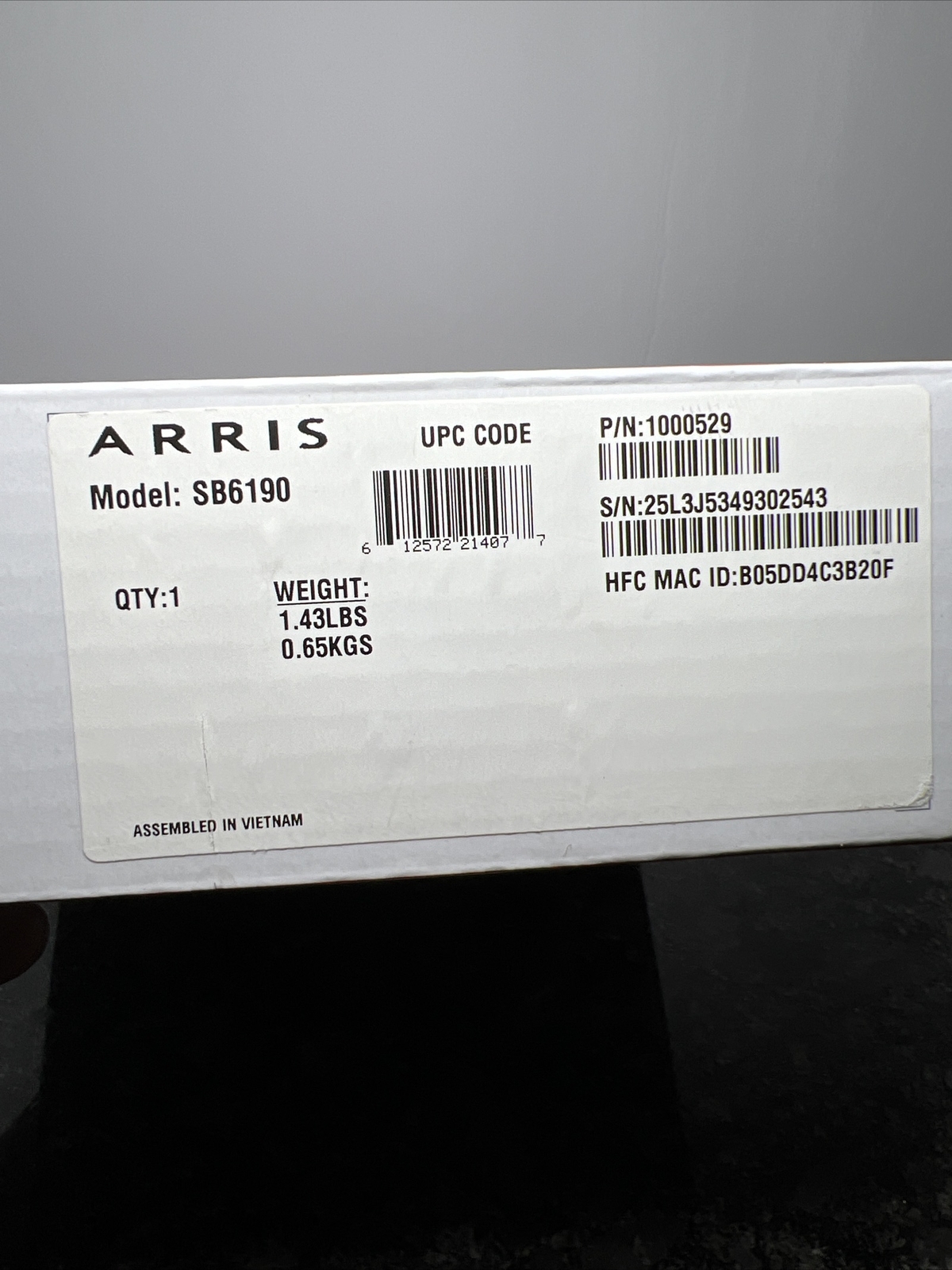 ARRIS SURFboard SB6190 DOCSIS 3.0 32 x 8 Gigabit Cable Modem 1 Gbps New In Box